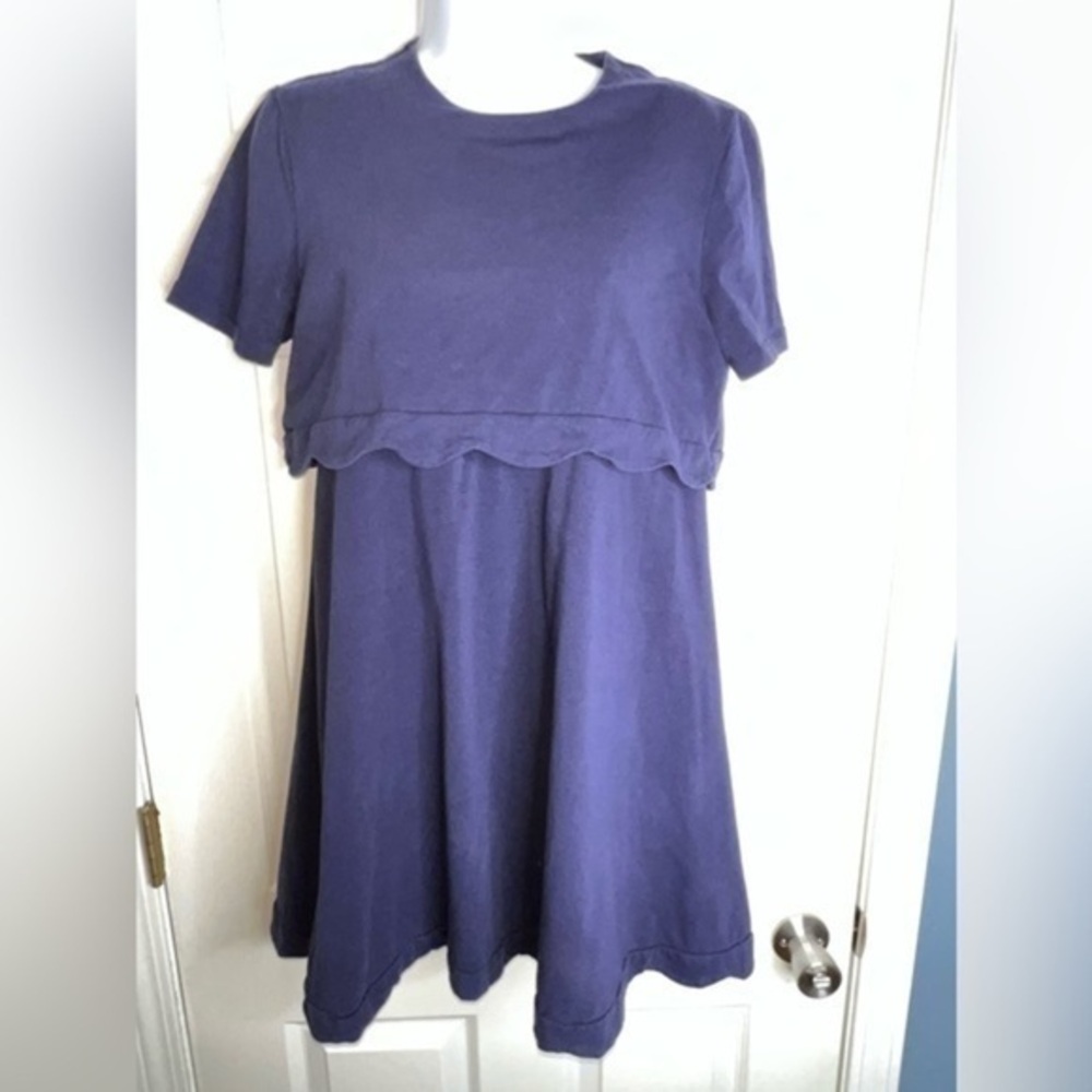 ASOS Women’s US 6 Navy Blue Layered Short Sleeve Shirt Mini Dress Cotton UK 10 S
